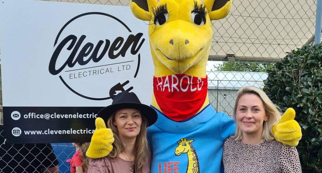 Cleven Electrical with Harold Mascot in community event